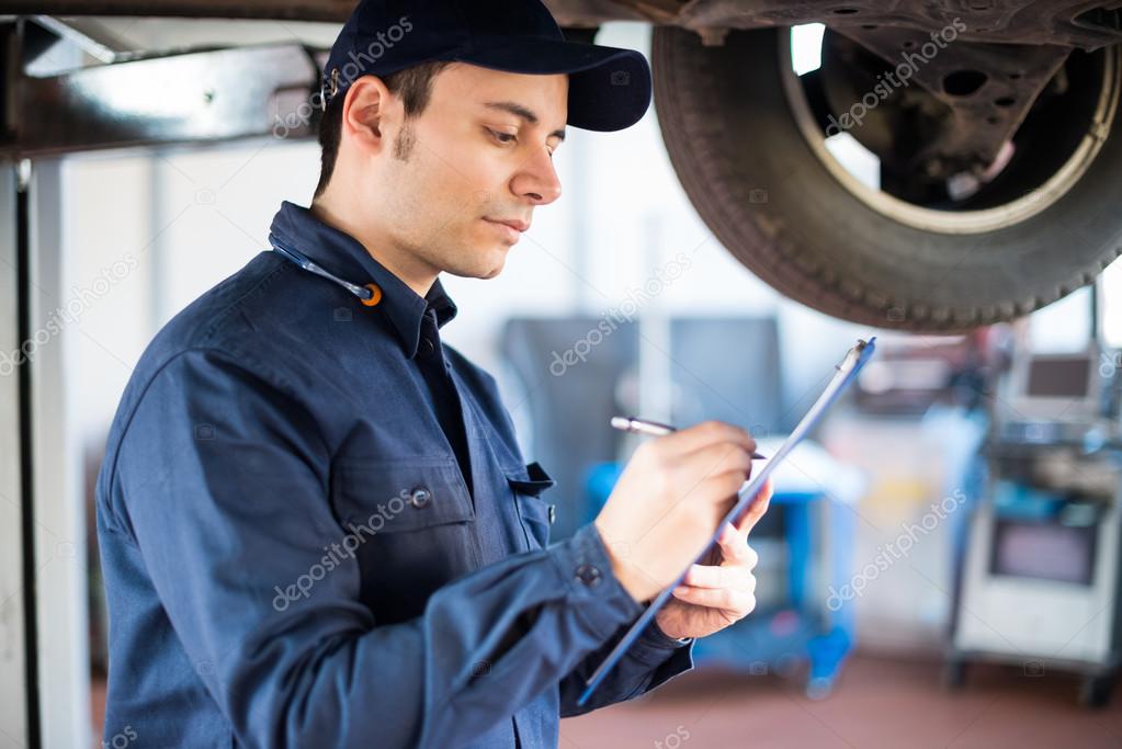 mechanic at work in garage