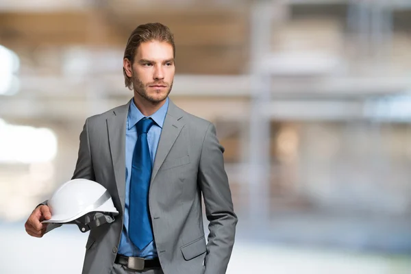 Arquitecto en frente de la obra — Foto de Stock