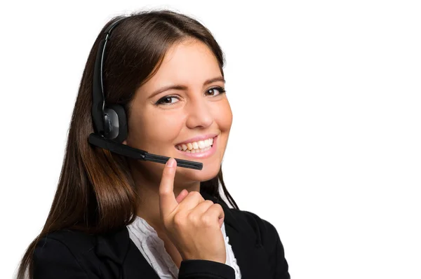 Operadora de call center feminino — Fotografia de Stock