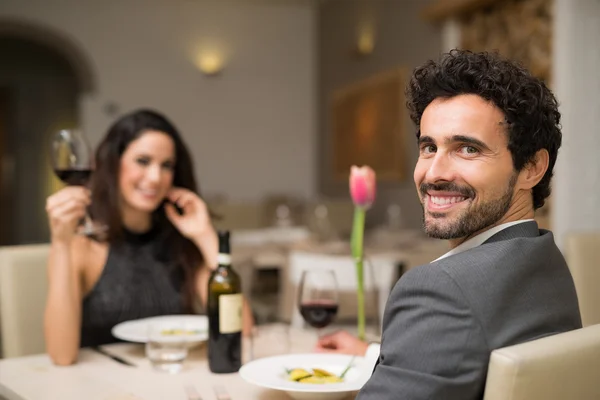 Couple having dinner in restaurant — Stock Photo, Image