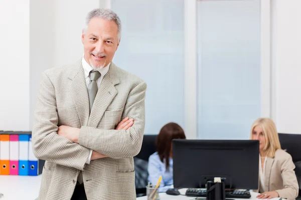 Führender Geschäftsmann im Amt — Stockfoto