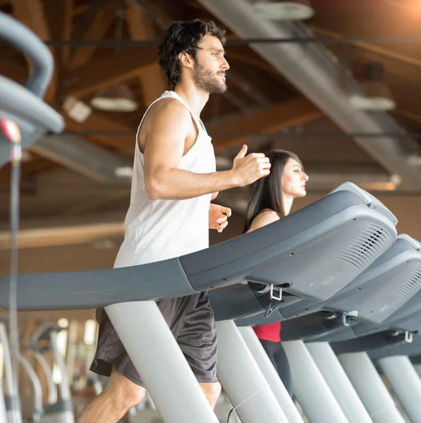 People working out on treadmills — Stock Photo, Image