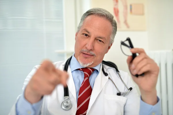 Doctor pointing finger to you — Stock Photo, Image