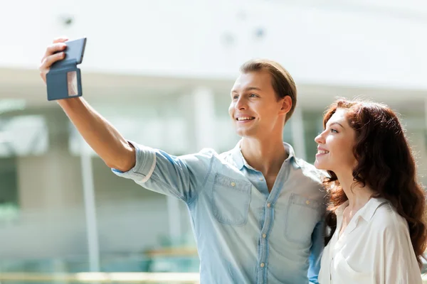 Párová výroba selfie — Stock fotografie