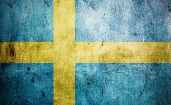 Zweedse versleten vlag — Stockfoto