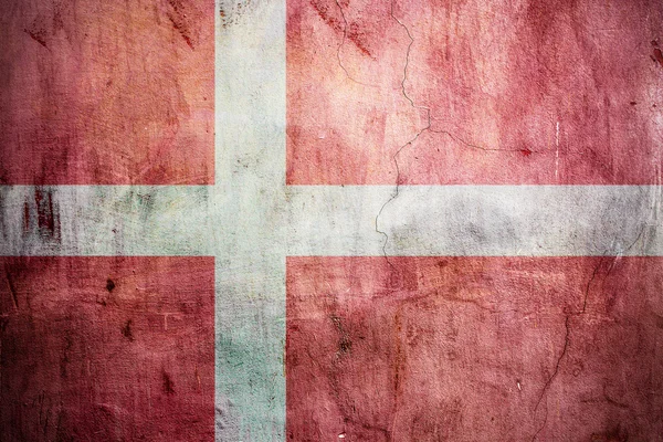 Dansk grunge flag - Stock-foto