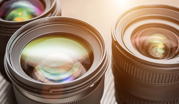 Lentes de câmara intercambiáveis — Fotografia de Stock