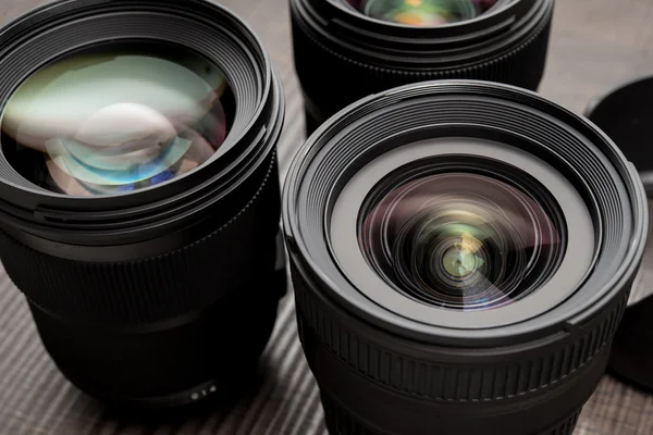 Lentes de câmara intercambiáveis — Fotografia de Stock