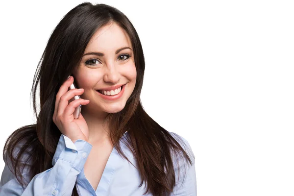 Mulher falando ao telefone — Fotografia de Stock