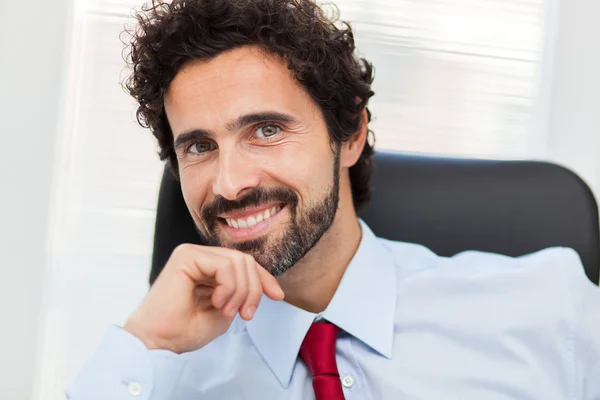 Schöner Geschäftsmann in seinem Büro — Stockfoto