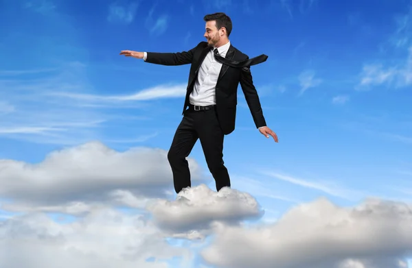 Successful Businessman flying — Stock Photo, Image