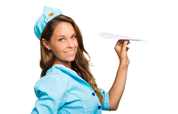 Smiling beautiful hostess — Stock Photo, Image