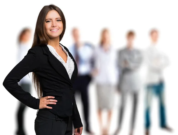 Sonriente joven mujer de negocios — Foto de Stock