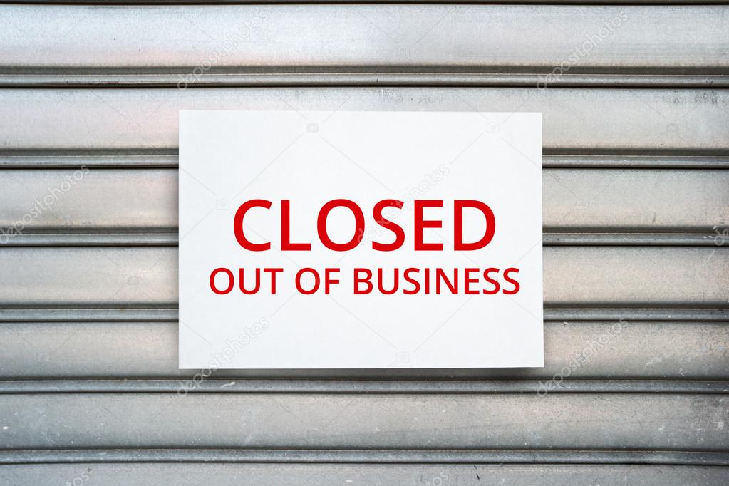 Closed out of business sign