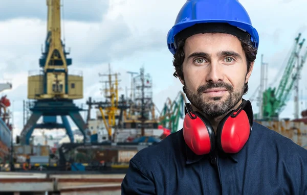 Harbor worker portrait — Stock Photo, Image