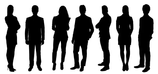 Silhouettes of business people — Stock Photo, Image