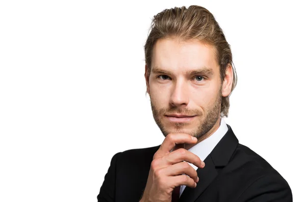 Smiling businessman on white — Stock Photo, Image