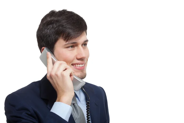 Üzletember beszél telefonon. — Stock Fotó