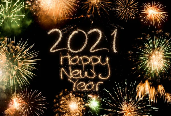 2021 New Year Fireworks Colorful Background — Stock Photo, Image