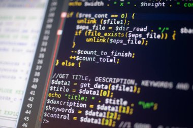 Program code on a monitor, software and programming concept