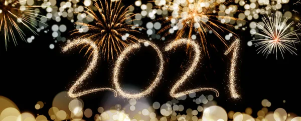 2021 New Year Fireworks Background Happy Holidays New Year Concept — Stock Photo, Image