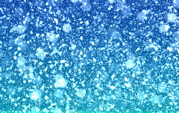 Sztuka Spada Śnieg Niebieskim Tle — Zdjęcie stockowe