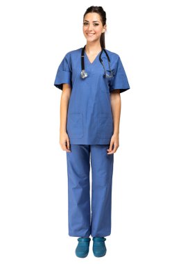 Hemşire portresi beyaz, tam boy