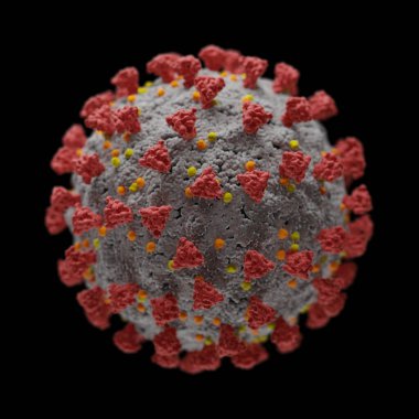 Sars Cov2 Coronavirus Covid 19 virüsünün 3D görüntüsü