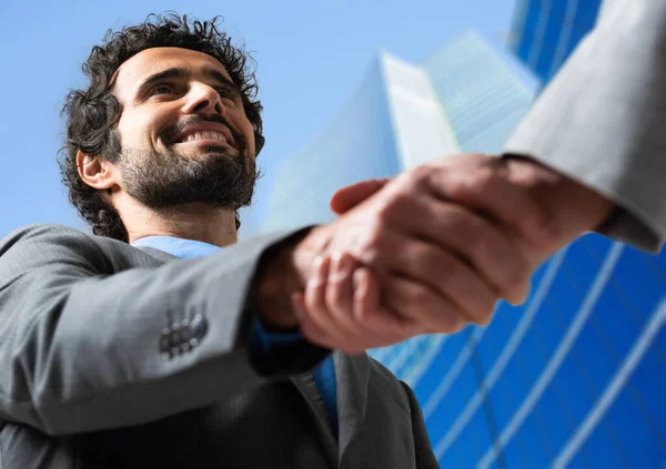 Business Agreement Two Businessmen Shaking Hands — Stock Photo, Image