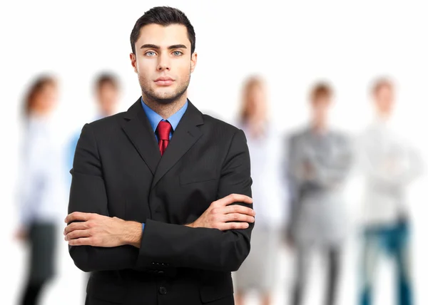 Líder frente a su equipo — Foto de Stock