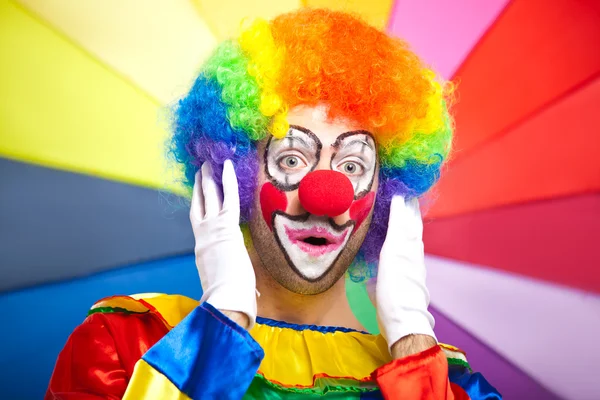 Scared clown portrait — Stock Photo, Image