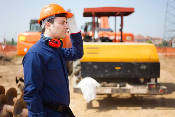 Worker in construction site — Stock Photo, Image