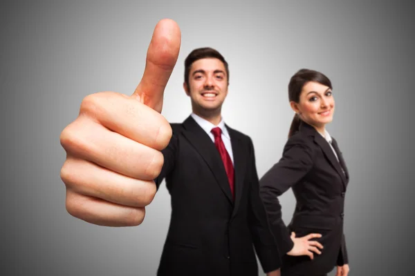 Businessman giving thumbs up — Stock Photo, Image