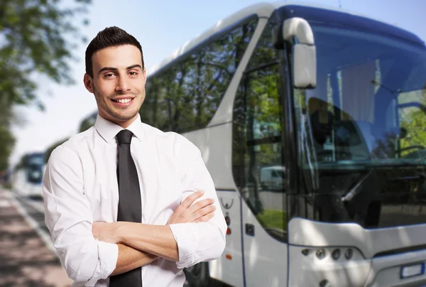 Portret kierowcy autobusu — Zdjęcie stockowe