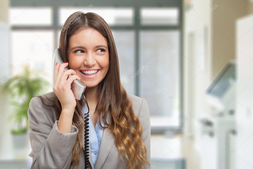 Woman talking on the phone