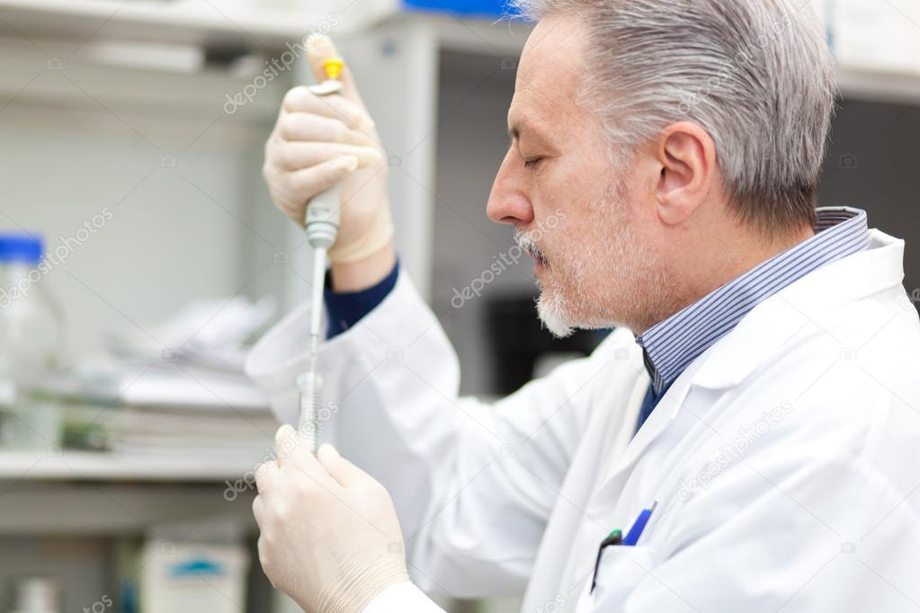 Researcher at work in laboratory