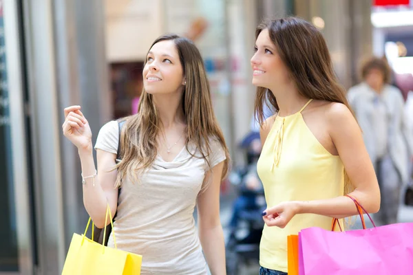 Two friends shopping together Royalty Free Stock Images