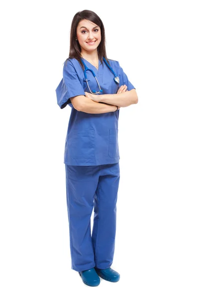 Pielęgniarka pełnej długości piękny portret — Zdjęcie stockowe
