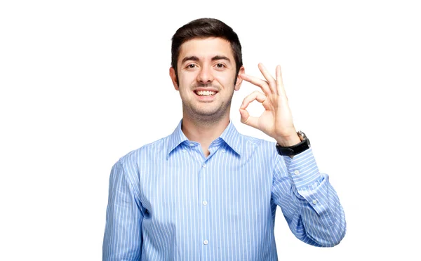 Businessman doing ok sign — Stock Photo, Image