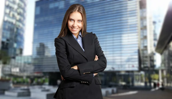 Retrato de mujer de negocios al aire libre — Foto de Stock