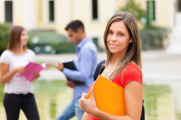 Piękną studentkę uśmiechający się — Zdjęcie stockowe