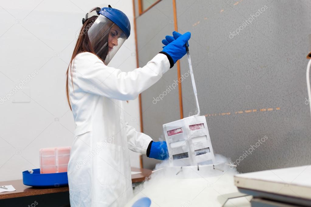 Woman working in laboratory research