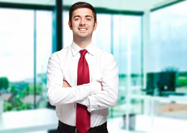 Handsome businessman portrait in his office — Stock Photo, Image