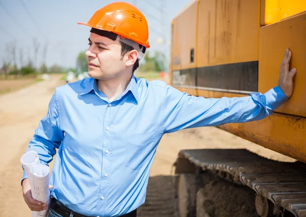 Architect in construction site — Stock Photo, Image