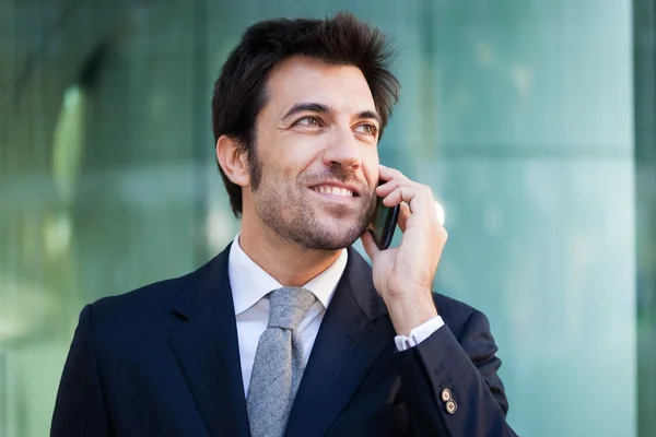 Uomo d'affari che parla al telefono — Foto Stock