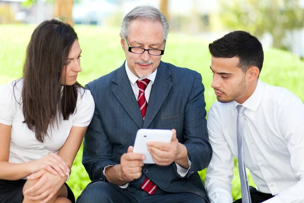 People working with tablet — Stock Photo, Image