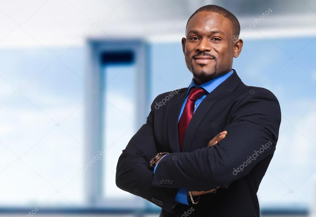 Young black businessman outdoor