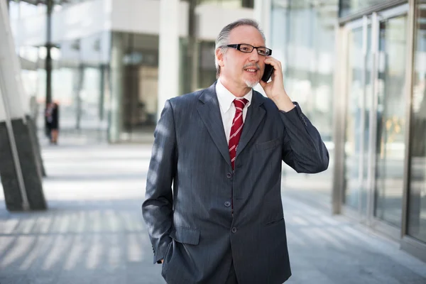 Uomo d'affari che utilizza il cellulare — Foto Stock