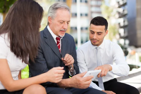 Företag som använder Tablet PC — Stockfoto