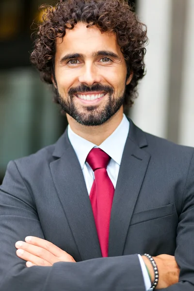 Guapo sonriente hombre de negocios — Foto de Stock